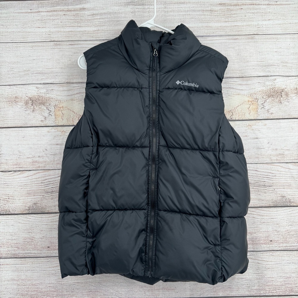 Columbia Puffer Vest Womens Large Black Full Zip Quilted XL4308